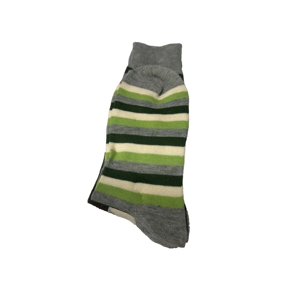 2 pairs womens knee high crew socks size 7-12‎ green camo puzzle piece stripes